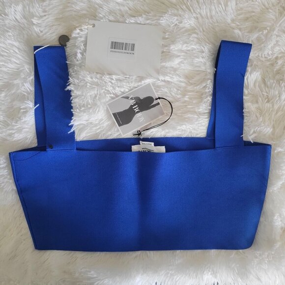 Victoria Beckham VB Body Stretch Strap Viscose Bandeau Cropped Top- US 10 - Picture 2 of 6